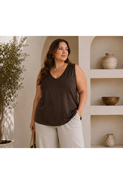 Gülmina Moda Plus Size Front Back V-Neck Jumpsuit Athlete Relaxed Fit Women's...