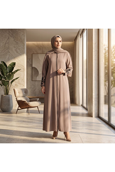ISTANBUL STYLES Stylish Embroidered Zippered Robe – Crepe Fabric