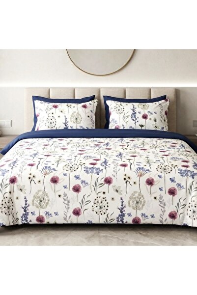 Pucioasa Double Duvet Cover Set made of %100 cotton with 2 sides, 4 pieces, w...