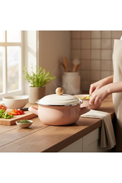 ORUÇ HOME MİNİ BOMBELİ 14 CM EMAYE TENCERE