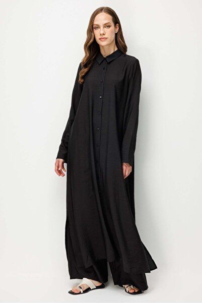 Micca %85 LyoCELL Aller Sırt Rüzgarlıklı Maxi Tunik Elbise-Pantalon Kombin Ta...