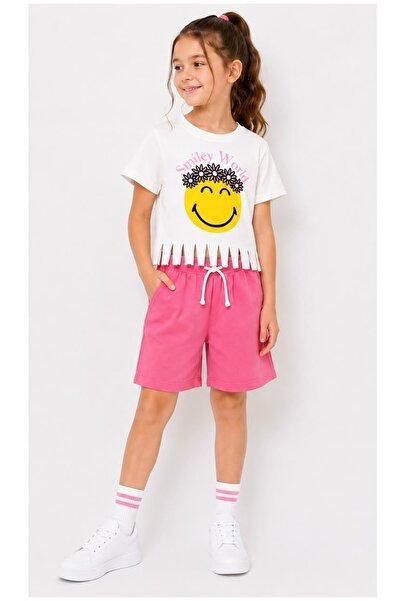 Babyy Look Girls' Summer Set with Tassels on the Top and Bottom