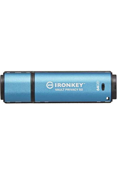 Kingston Stick USB IronKey Vault Privacy 50, 64 GB, USB 3.2, Albastru