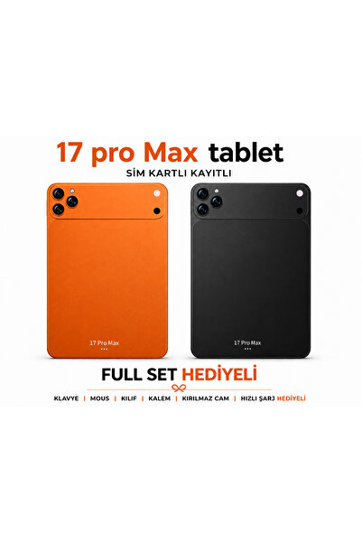 asfteknoloji 17 ProMax Sim Kartlı Resmi Kayıtlı Klavye+Mous+Kalem+Kılıf