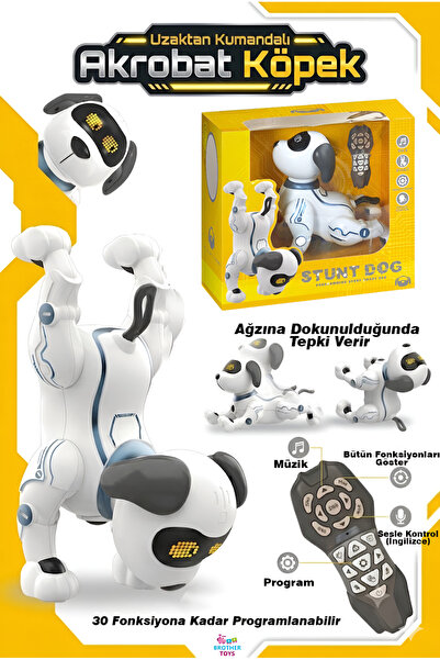 Brother Toys Uzaktan Kumandalı Akrobat Köpek Akıllı Interaktif Öğretici Oyunc...