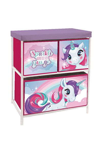 UNICORN Sparkle toy storage stand with 3 compartments 53x30x60 cm