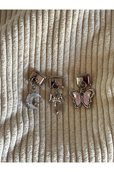 bijoux uniques سلسلة إيطالية متعددة الاستخدامات من الفولاذ بتصميم شريط وفراشة