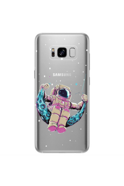 Other Samsung S8 Astronaut swinging on the moon Transparent Silicone TPU Θήκη