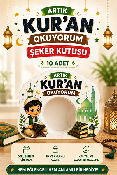 Sticker Ekspres 10 Pieces I Read the Quran Now Candy Box Special Design Gift ...