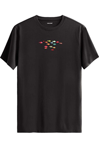 Colermi Colorful Fishes Minimal Design T-Shirt