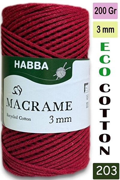habba respect Habba 3 mm -Premium Cotton Cotton Macrame Cord-Cotton Chain Mac...