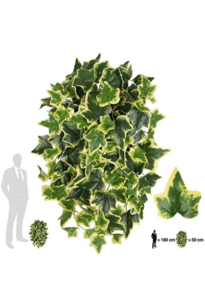 Roberto Rossi Iedera artificiala H50cm cu 128 frunze verde cu galben