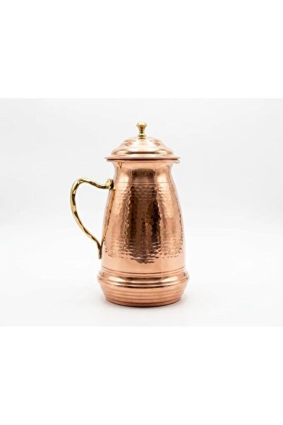 AURA COPPER El Dövmesi Kapaklı Bakır Sürahi 1.2mm Kalın Saf Bakır 2.5 Lt Rose...