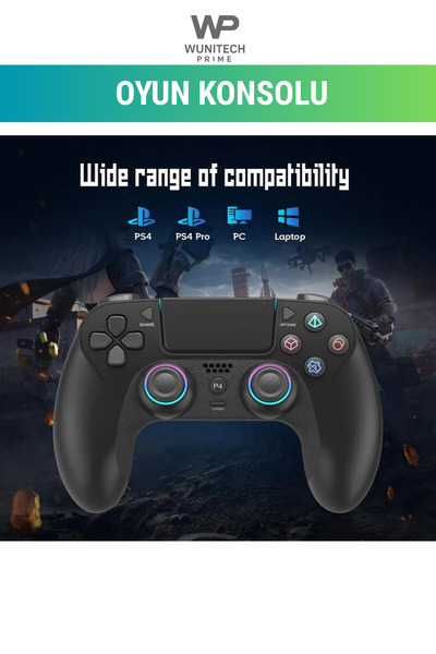 WUNİT Ps,Pc Uyumlu Kablosuz Oyun Kumandası 6 Eksenli Jiro Sensör Touchpad,Çif...