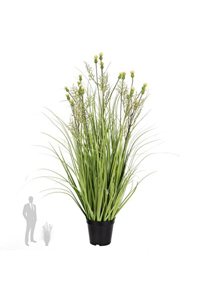 Roberto Rossi Iarba artificiala Onion 80 cm cu 5 flori de crizantema crem
