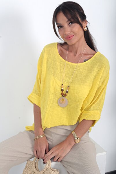 By Saygı Kadın İtalyan Coton Oversize Bluz