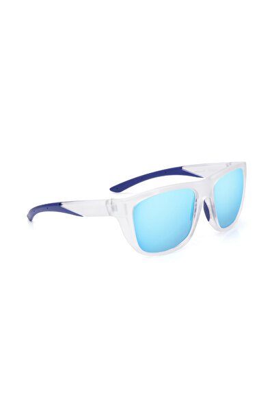 FASTRACK Polarized Sunglasses Crystal Clear Frame Smoke Mirror Lens 60mm - P5...