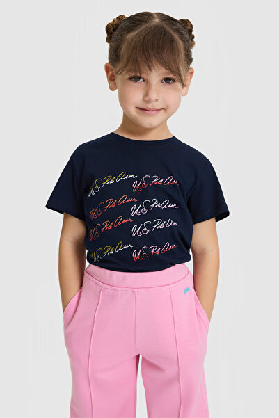 Girl Crew Neck Navy BlueT-Shirt50325690-VR033