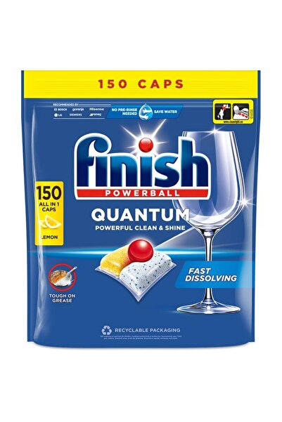 Finish Detergent pentru mașina de spălat vase Quantum, Lămâie, 150 capsule