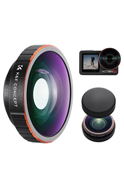K&F CONCEPT Osmo Action 4 /5 Pro Uyumlu Geniş Açı Lens