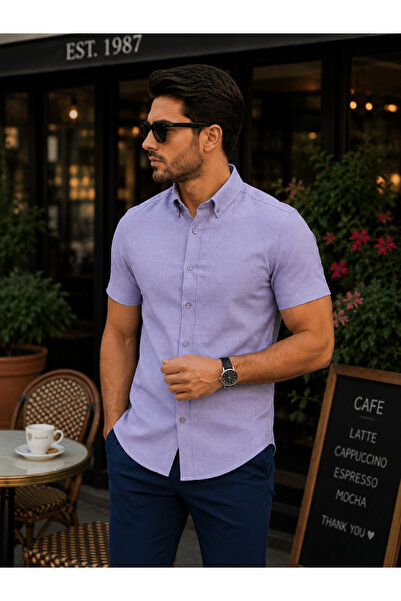 Bravis collection Slimfit Dar Kesim Kısakol Oxford Erkek Gömlek