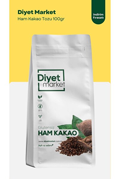 DİYET MARKET 100 gr Glutensiz Ham Kakao Tozu / Raw Cacao Powder - Katkısız & ...