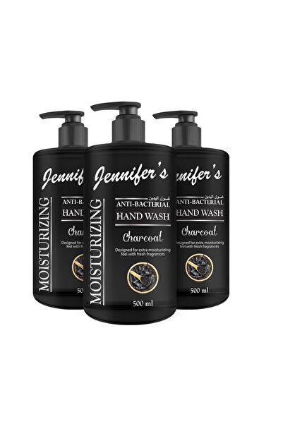 Jennifer's Charcoal Anti-Bacterial Hand Wash 500 ML (Pack of 3) - Extra Moist...