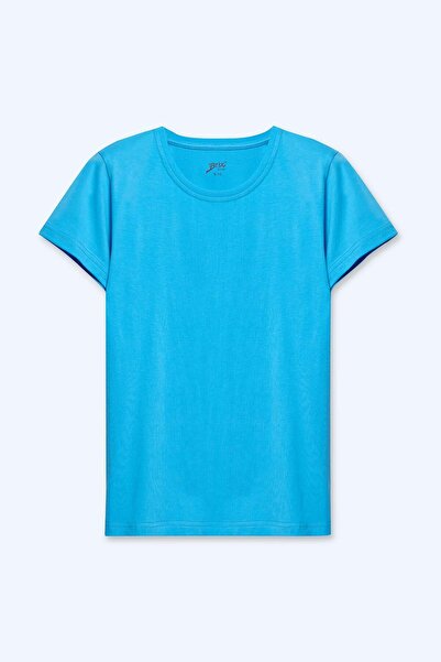 Brix 7701 Tricou pentru fete, culoare albastră, 100% bumbac
