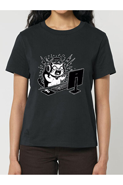 Cu Pisici Tricou din bumbac organic Premium-Gamer Cat, Femei