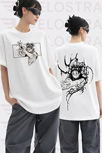 Velostra Unisex Jujutsu Kaisen Choso Anime Baskılı Oversize Bisiklet Yaka Pam...
