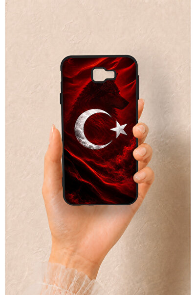 Vip Case Samsung J7 Prime Uyumlu Kurt Türk Bayrağı Desenli Silikon Kılıf