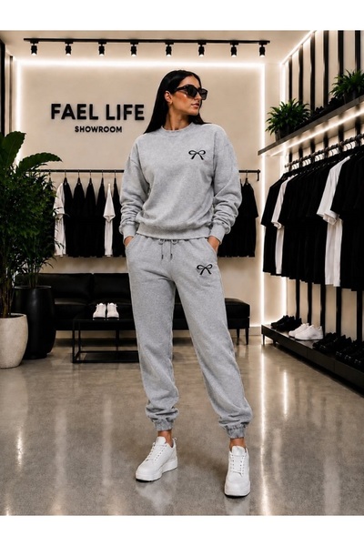 FAEL LİFE SET UNISEX CU TĂCĂT LARG, GULER ROTUND ȘI PANTALONI DE TRENING CU I...