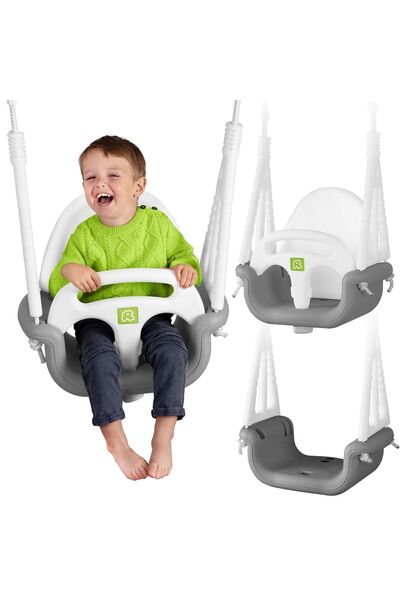Ricokids Leagăn tip găleată 3-în-1, Gri și Alb