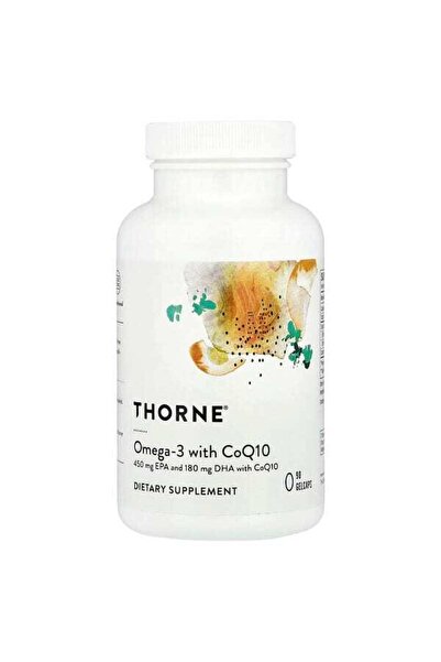 Thorne , Omega-3 CoQ10 ile, 90 Jel Kapsül