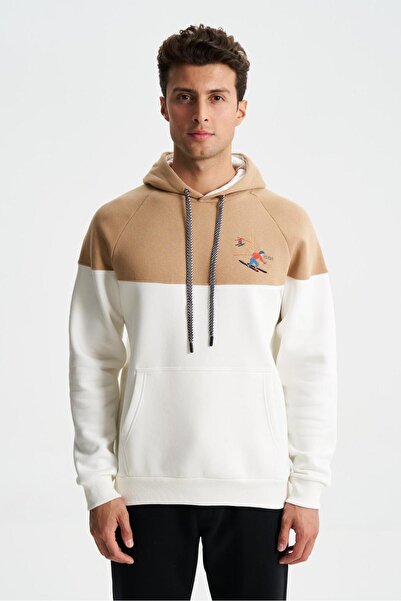 Arma Ar-Ma Men's Hooded Sweatshirt with Text Print, Kangaroo Pocket, Regular ...