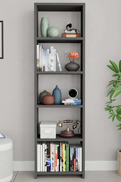 BNK Modüler 5 Raflı Kitaplık Dekoratif Çok Amaçlı Raf Ünitesi Salon Ofis Kita...