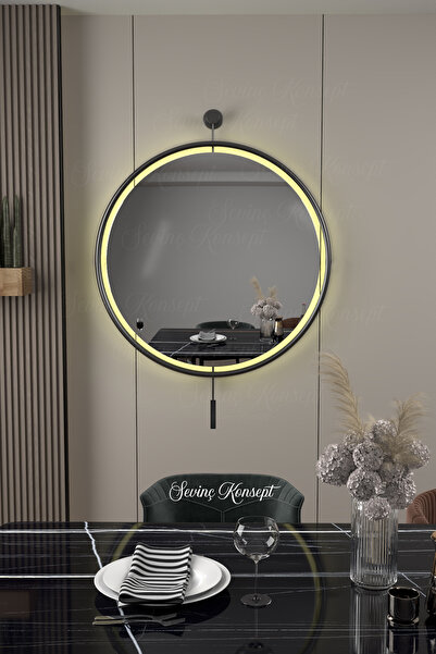 SEVİNÇ KONSEPT LED li SİYAH İzmir AYNA 51*76 cm, 61*81 cm, 76*96 cm Dekoratif...
