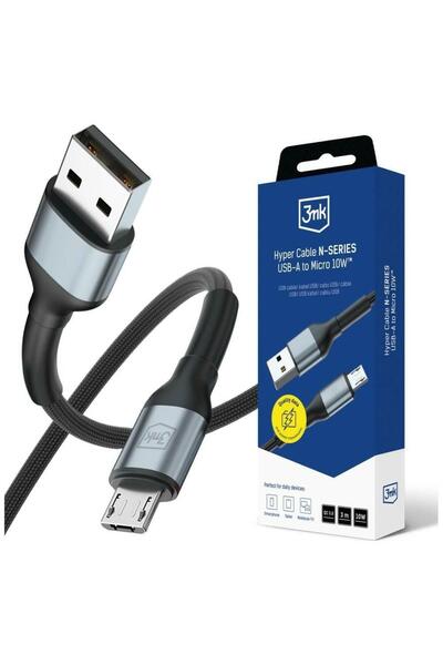 3MK Cablu de încărcare și date Hyper N-SERIES USB-A la Micro-USB, 10W 2A, 3m,...