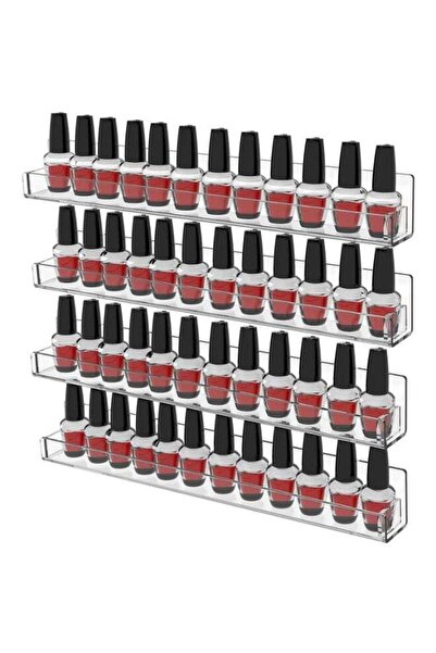 Arabest 4-Pack Wall-Mounted Nail Polish Organizer,15 Inch Clear Acrylic Shelf...