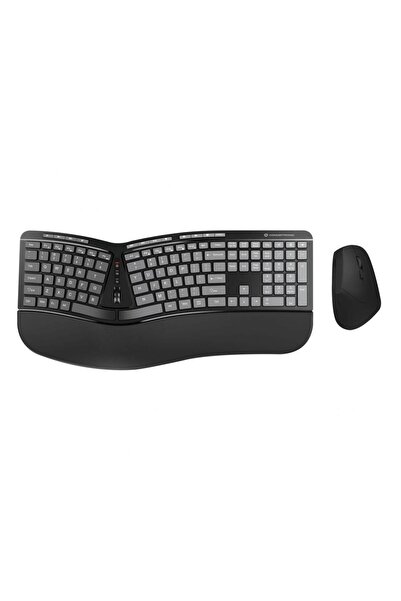CONCEPTRONIC ORAZIO02US Ergonomic Wireless Keyboard and Mouse Combo, Black