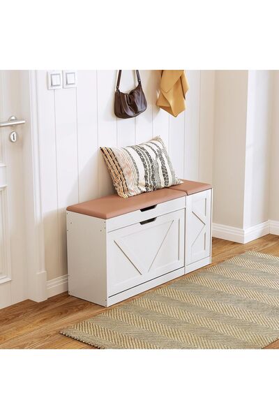 Topone1Topone1 37.8-inch shoe cabinet bench with a flip-top drawer and padded...
