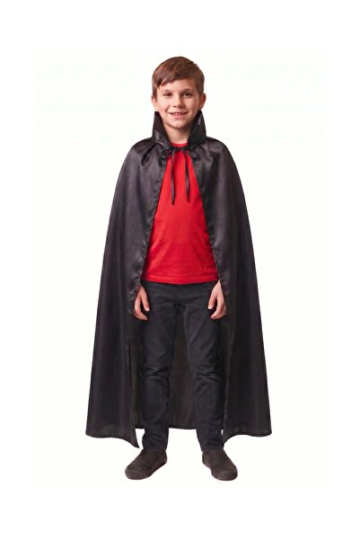 Kostüm Sarayı Black Satin Cape for Children