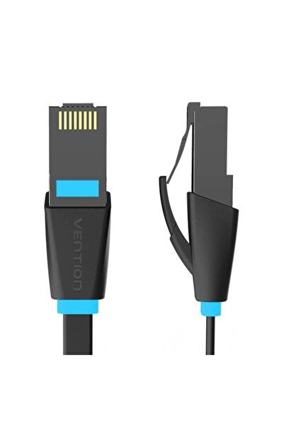 Vention Flat Cat.6 Ethernet Cable, 2xRJ45, 15 m, 1Gbps, Black