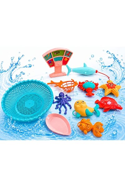 OEM Set de pescuit pentru copii, 10 piese, multicolor, pentru piscină/plajă