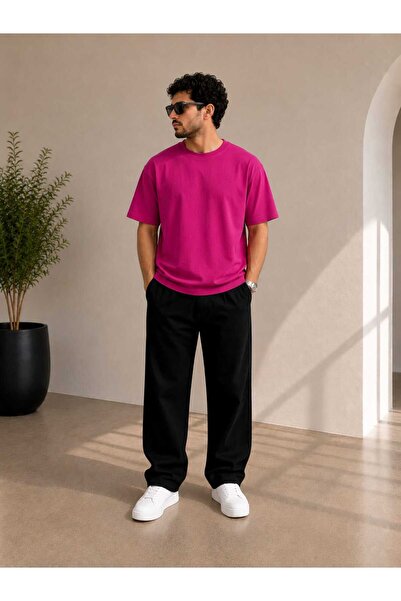 ZAVIXO Men's Basic Oversize T-Shirt Modern Casual Street Style