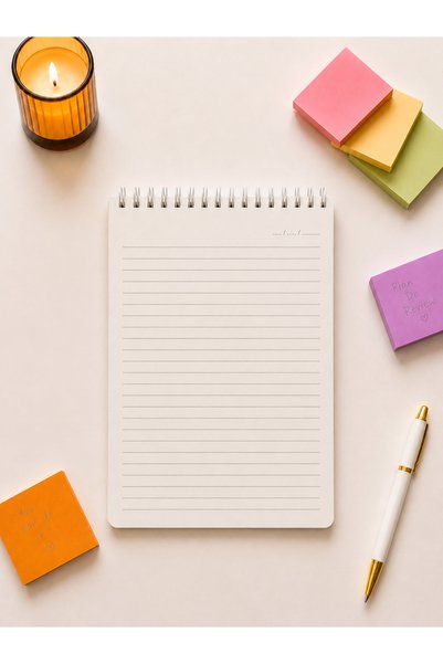 PickyTidy غلاف مغلف بالسيلوفان مقاس A5، 1 قطعة مخططة، حلزونية من الأعلى، 80 ورقة، 80 جرام، دفتر ملاحظات