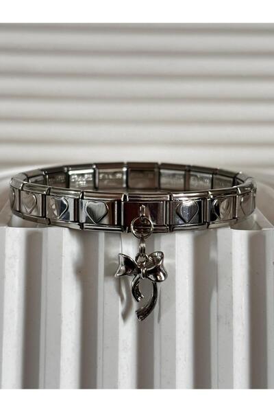 bijoux uniques سوار إيطالي على شكل قلب مع شريط ساحر