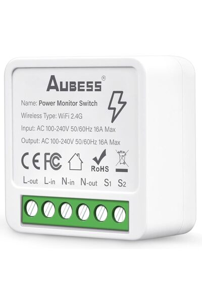 mucize Tuya Aubess Wi-Fi 16A Mini Akıllı Anahtar: Entegre Enerji İzleme Özell...