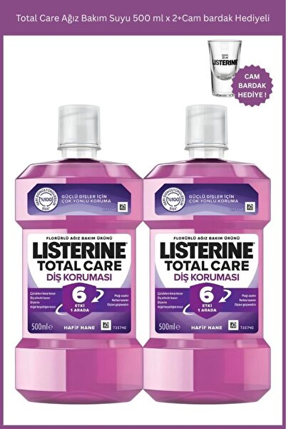Listerine Total Care Ağız Bakım Suyu 500 ml x 2+Cam bardak Hediyeli