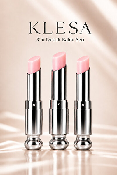 KLESA Lip Balm Dudak Nemlendirici 3’lü Set Parlatıcı Dudak Bakım Balsamı